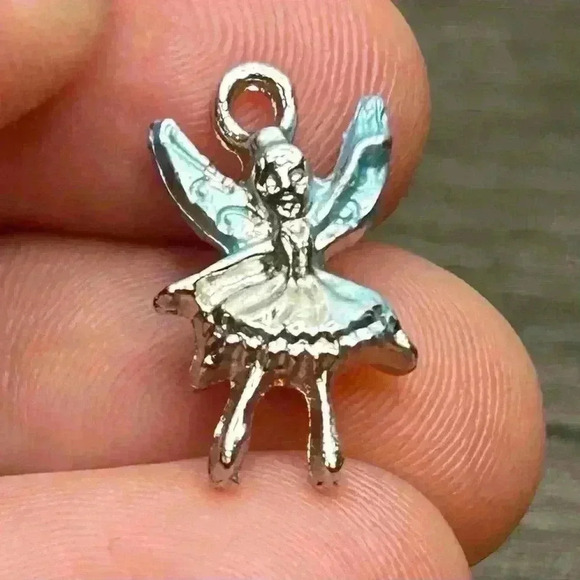 Itty Bitty Silver Tone Fairy Pendant/Charm - Picture 2 of 2